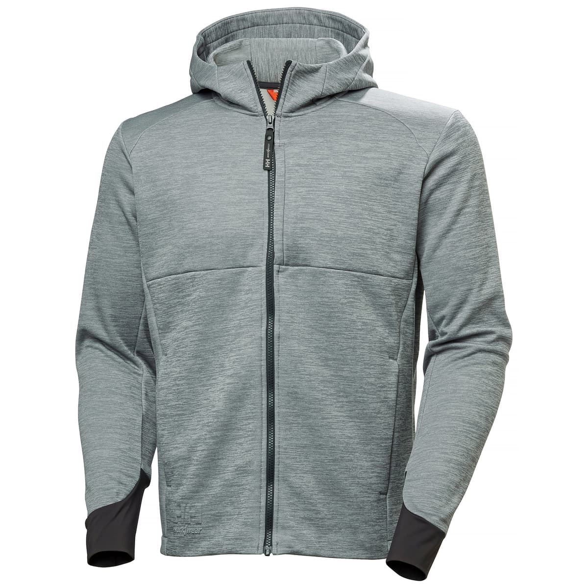 TECH HOODED MIDLAYER — GREY MELANGE